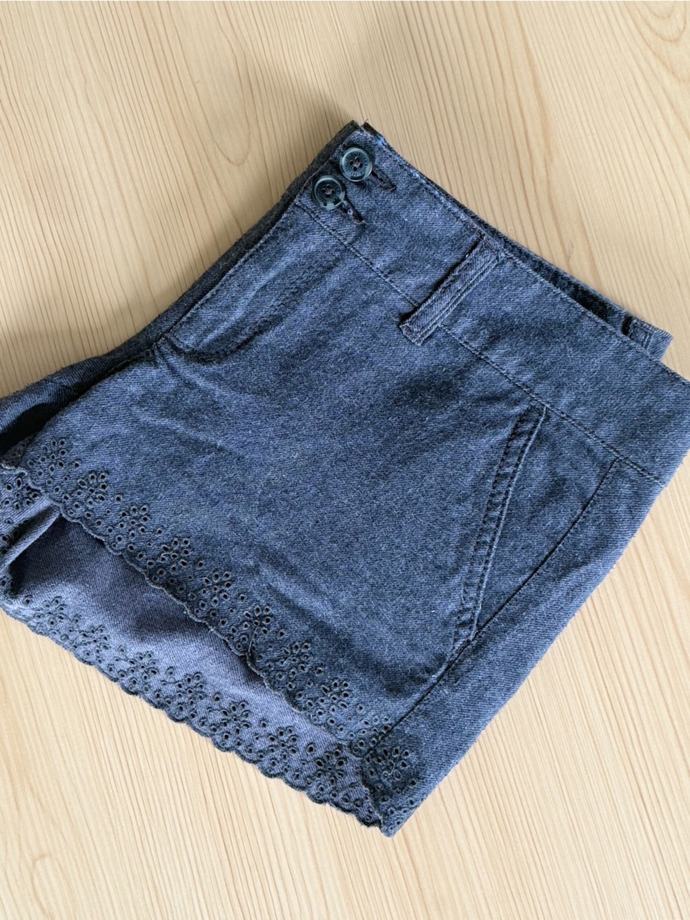 Vintage American Eagle Outfitters Low Rise Shorts Gray Linen Shorts Y2K low cut - Picture 2 of 7